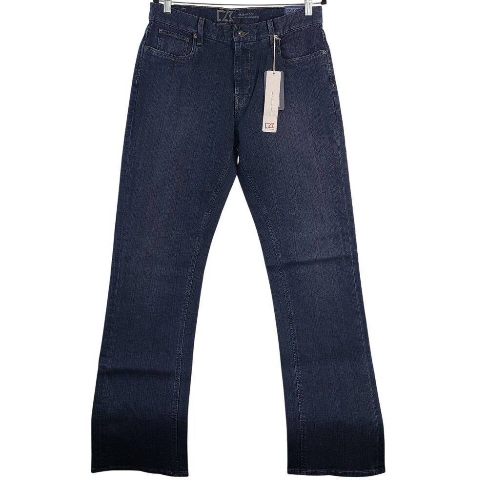 Cutter & Buck Greenwood Mid Rise Relaxed Straight Leg Jeans 32W x 34L Dark Wash